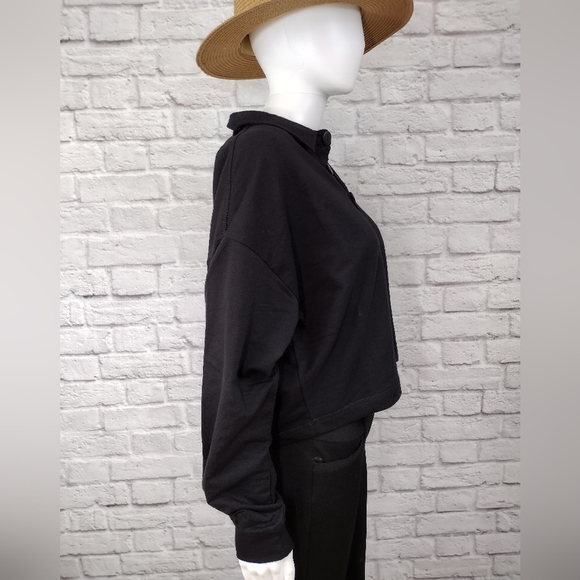 Zella Cropped Fleece Polo Shirt - Picture 3 of 6